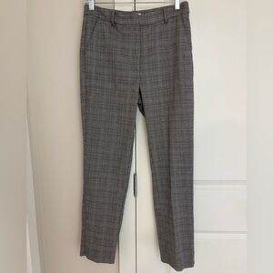 MNG Mango Women’s Houndstooth Mid Rise Trousers, Dress Pants Size 4 Brown Black
